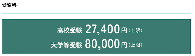 受験生チャレンジ支援貸付事業サイトの受験料