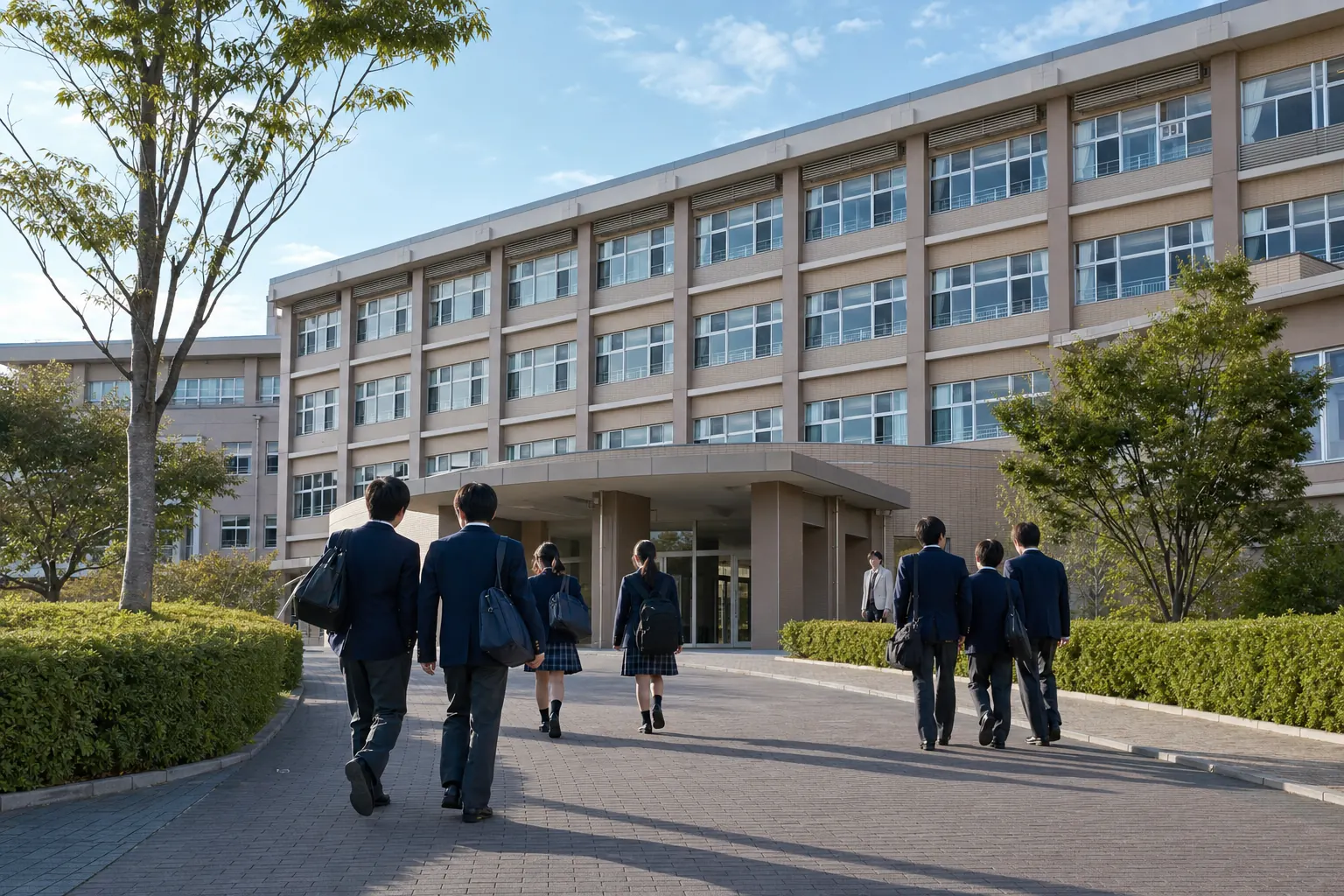 校舎外観のイメージ写真（記入例のため実在の学校の写真ではありません）